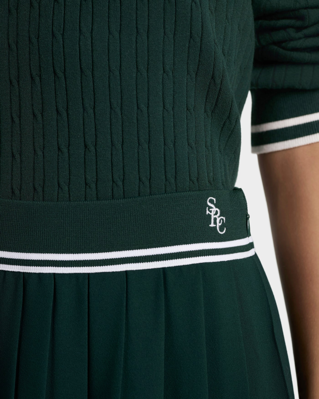 SPORTY&RICH SRC ABIGAIL SKIRT - FOREST/ECRU