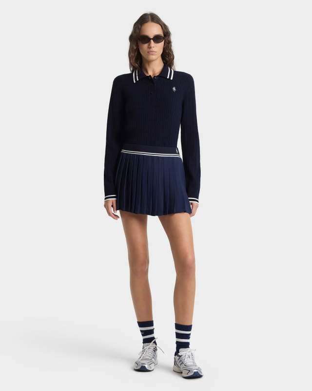 SPORTY&RICH SRC ABIGAIL SKIRT - NAVY/ECRU