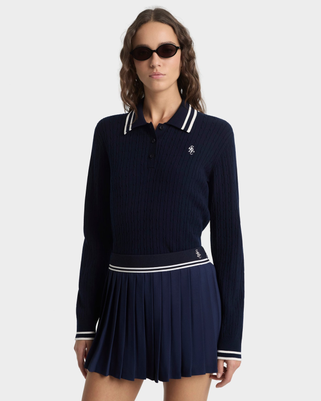 SPORTY&RICH SRC ABIGAIL SKIRT - NAVY/ECRU