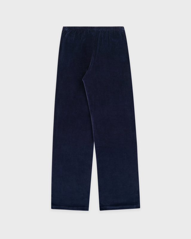SPORTY&RICH CROWN TENNIS VELOUR SWEATPANT - NAVY/ECRU