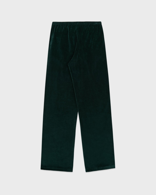 SPORTY&RICH CROWN TENNIS VELOUR SWEATPANT - FOREST/ECRU