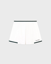 SPORTY&RICH SERIF LOGO MILA SKIRT - WHITE/FOREST