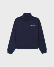 SPORTY&RICH PLAY TENNIS QUARTER ZIP - NAVY/WHITE