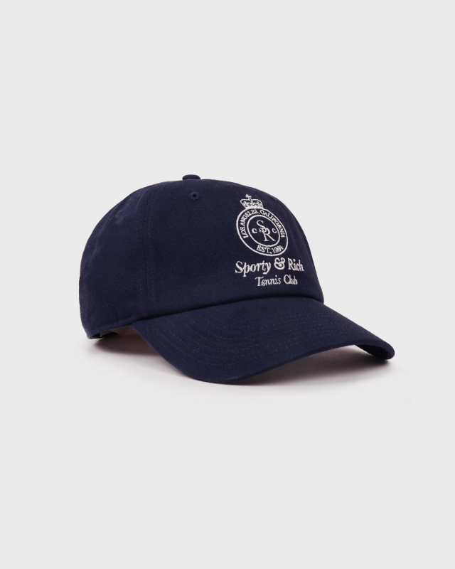 SPORTY&RICH CROWN TENNIS HAT - NAVY/WHITE