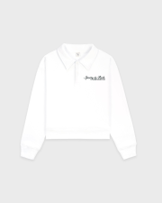 SPORTY&RICH SYRACUSE EMBROIDERED POLO - WHITE/FOREST
