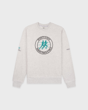 SPORTY&RICH ADIDAS TRACK & FIELD CREWNECK - HEATHER GRAY/FADED BLACK/TEAL