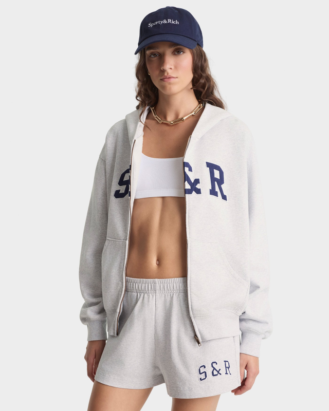 SPORTY&RICH S&R IVY DISCO SHORT - HEATHER GRAY/NAVY