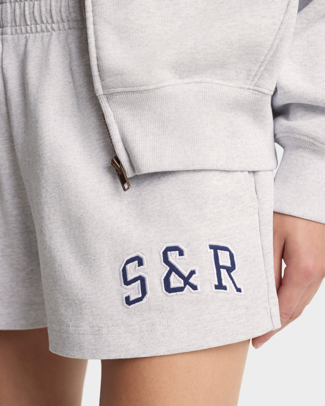 SPORTY&RICH S&R IVY DISCO SHORT - HEATHER GRAY/NAVY