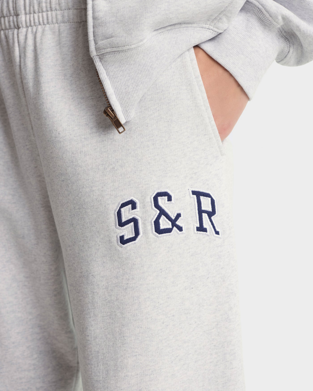 SPORTY&RICH S&R IVY SWEATPANT - HEATHER GRAY/NAVY
