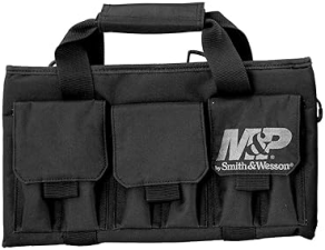 SMITH WESSON M P PRO TAC PADDED HANDGUN CASE WITH BALLISTIC FABRIC AND EXTERNAL POCKETS