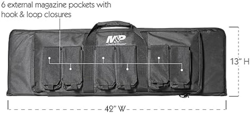 SMITH WESSON M P PRO TAC PADDED RIFLE CASE WITH BALLISTIC FABRIC EXTERNAL POCKETS