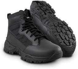 SMITH WESSON MENS SCOUT TACTICAL LEATHER COMBAT BOOTS WITH SIDE ZIPPER, 6-8 INCH