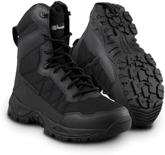 SMITH WESSON SCOUT 8 LIGHTWEIGHT BREATHABLE TACTICAL SIDE-ZIP BOOTS FOR OUTDOOR, HIKING, MOTORCYCLE