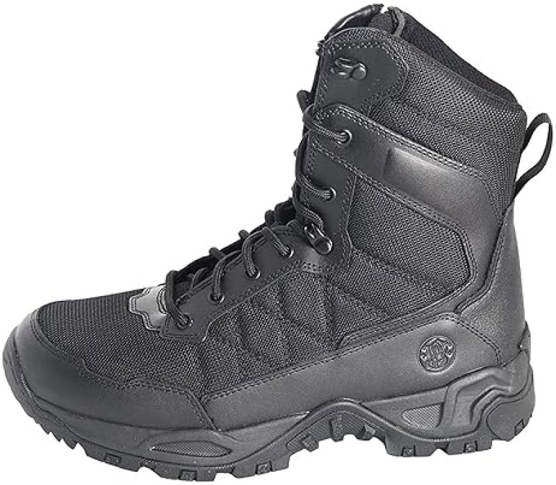 SMITH WESSON SCOUT 8 LIGHTWEIGHT BREATHABLE TACTICAL SIDE-ZIP BOOTS FOR OUTDOOR, HIKING, MOTORCYCLE