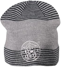 SMITH WESSON MENS GRAY ACRYLIC BEANIE EMBROIDERED CLASSIC LOGO WINTER TOBOGGAN L XL