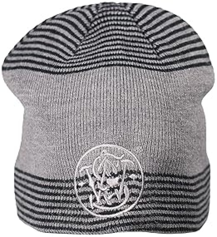 SMITH WESSON MENS GRAY ACRYLIC BEANIE EMBROIDERED CLASSIC LOGO WINTER TOBOGGAN L XL