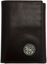 SMITH WESSON HANDMADE 100 LEATHER TRIFOLD WALLET FOR MEN, BLACK BROWN, GIFT IDEA