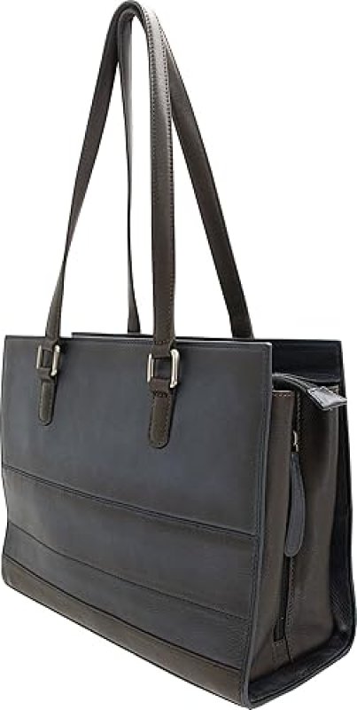 SMITH WESSON CONCEALED CARRY HANDBAG ELEGANT LEATHER PURSE WITH SECURE CCW COMPARTMENT, BLUE BROWN