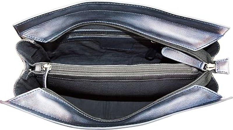 SMITH WESSON CONCEALED CARRY HANDBAG ELEGANT LEATHER PURSE WITH SECURE CCW COMPARTMENT, BLUE BROWN