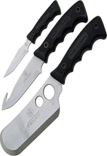SMITH WESSON BULLSEYE 3-PIECE CAMPING KNIFE SET 3CR13 STEEL BLADES RUBBER HANDLES EDC