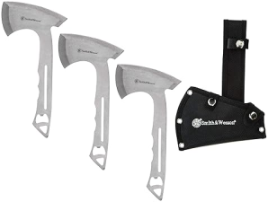 SMITH WESSON BULLSEYE THROWING KNIVES FULL TANG STAINLESS STEEL WITH NYLON SHEATHS FOR SPORT