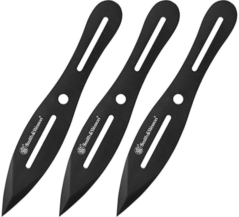 SMITH WESSON BULLSEYE THROWING KNIVES FULL TANG STAINLESS STEEL WITH NYLON SHEATHS