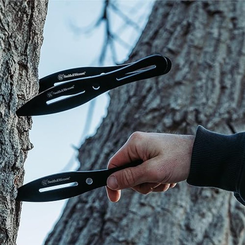 SMITH WESSON BULLSEYE THROWING KNIVES FULL TANG STAINLESS STEEL WITH NYLON SHEATHS