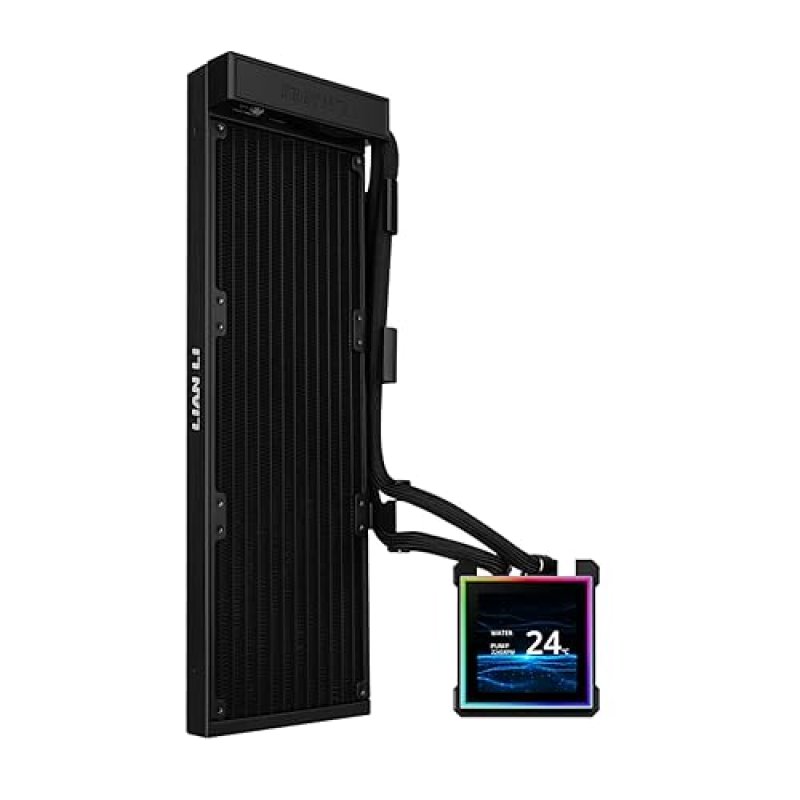 LIAN LI HYDROSHIFT II-S LCD 360MM LIQUID CPU COOLER WITH 3.4 IPS SCREEN, LOW NOISE, BLACK