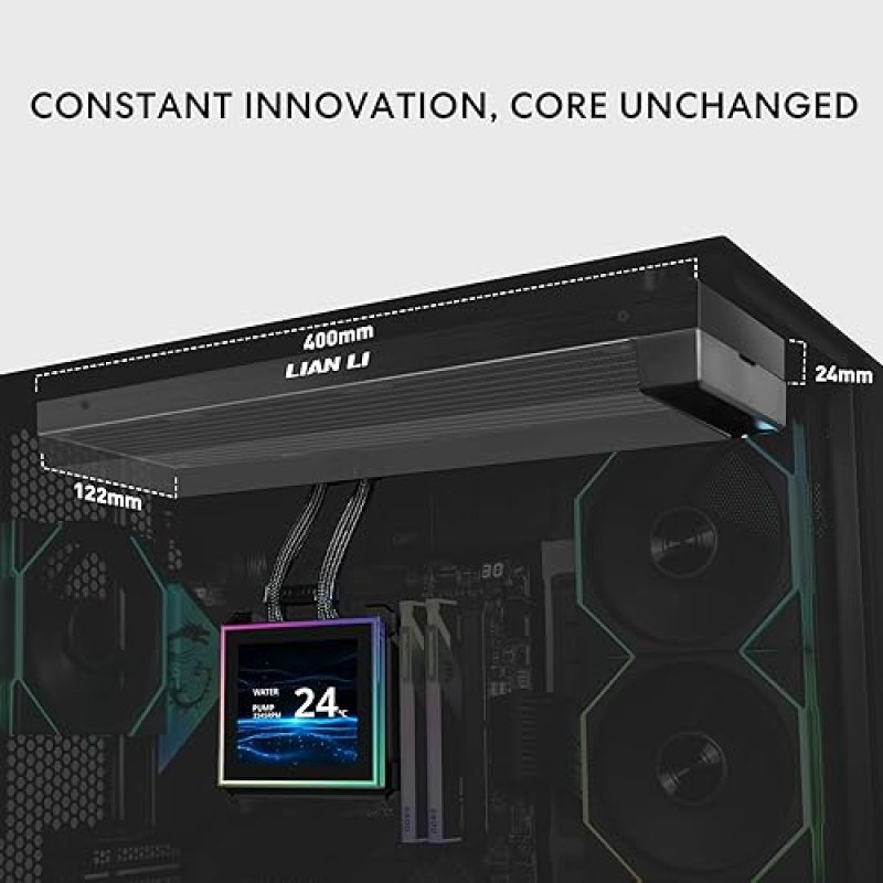LIAN LI HYDROSHIFT II-S LCD 360MM LIQUID CPU COOLER WITH 3.4 IPS SCREEN, LOW NOISE, BLACK
