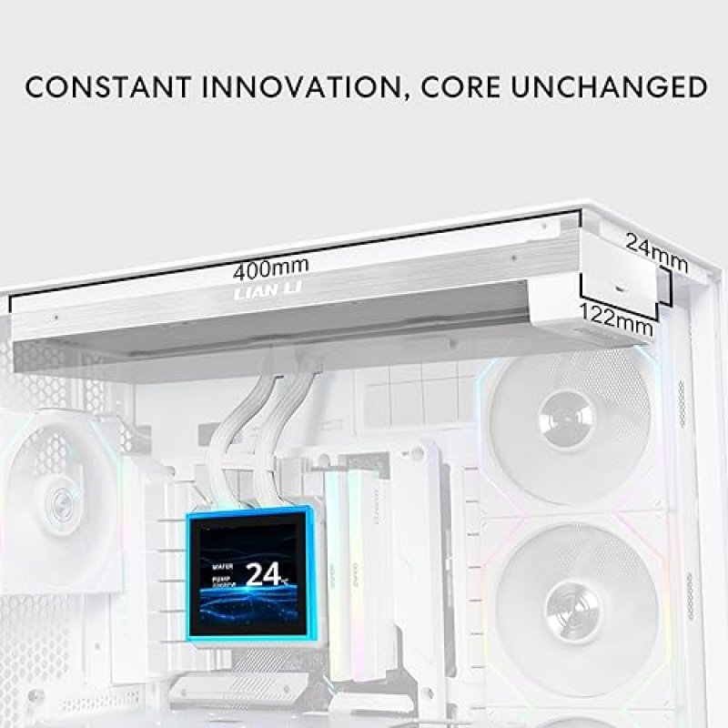 LIAN LI HYDROSHIFT II-S LCD 360MM LIQUID CPU COOLER WITH 3.4 IPS SCREEN, LOW-NOISE, WHITE
