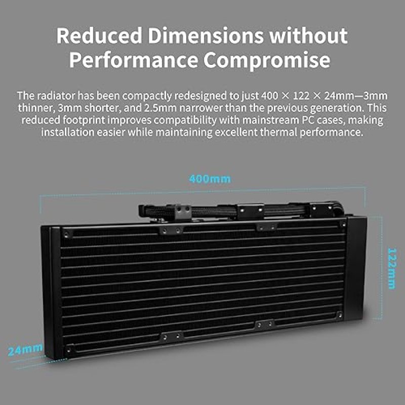 LIAN LI HYDROSHIFT II-C 360 LIQUID CPU COOLER WITH IPS LCD, FLEXIBLE TUBES, MULTI-CONTROL MODES