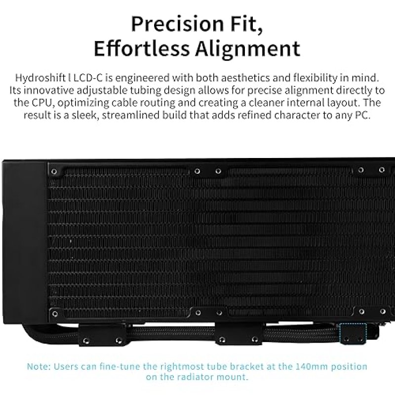LIAN LI HYDROSHIFT II-C 360 LIQUID CPU COOLER WITH IPS LCD, FLEXIBLE TUBES, MULTI-CONTROL MODES
