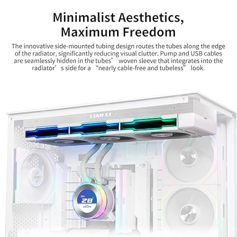 LIAN LI HYDROSHIFT II-C 360 LIQUID CPU COOLER WITH LCD SCREEN, SLIDE-TUBE, MULTI-MODE CONTROL