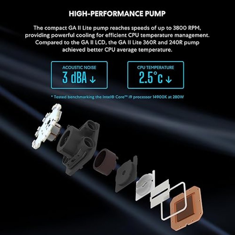 LIAN LI GALAHAD II LITE 240MM ARGB AIO LIQUID CPU COOLER LOW-NOISE QUICK INSTALL FANS