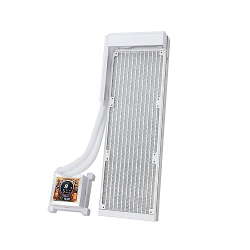 LIAN LI HYDROSHIFT LCD 360 LIQUID COOLER WHITE WITH 2.88 LCD, FLEXIBLE COOLANT PATHWAY