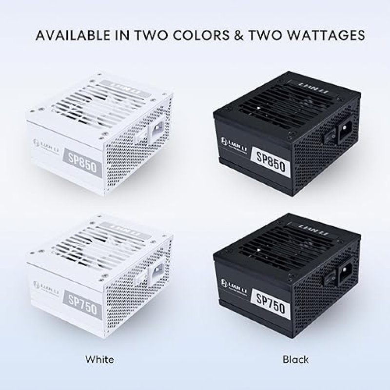 LIAN LI SP V2 750W SFX POWER SUPPLY 80 GOLD, LOW NOISE, ATX 3.1, PCIE 5.0, WHITE