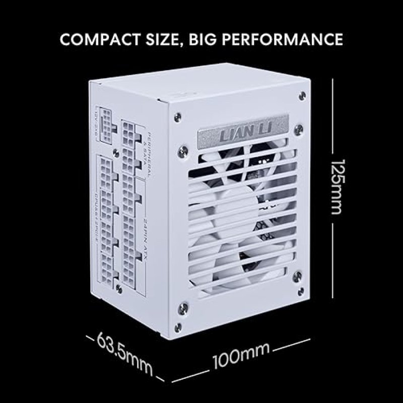 LIAN LI SP V2 850W SFX POWER SUPPLY 80 GOLD, LOW NOISE, ATX 3.1, PCIE 5.0, WHITE
