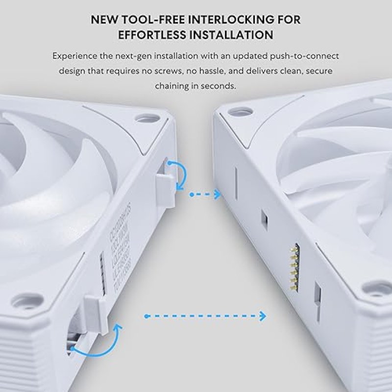 LIAN LI UNI FAN CL120 ARGB PWM WHITE PC CASE FAN 28MM FDB LOW NOISE WIRELESS CONTROL