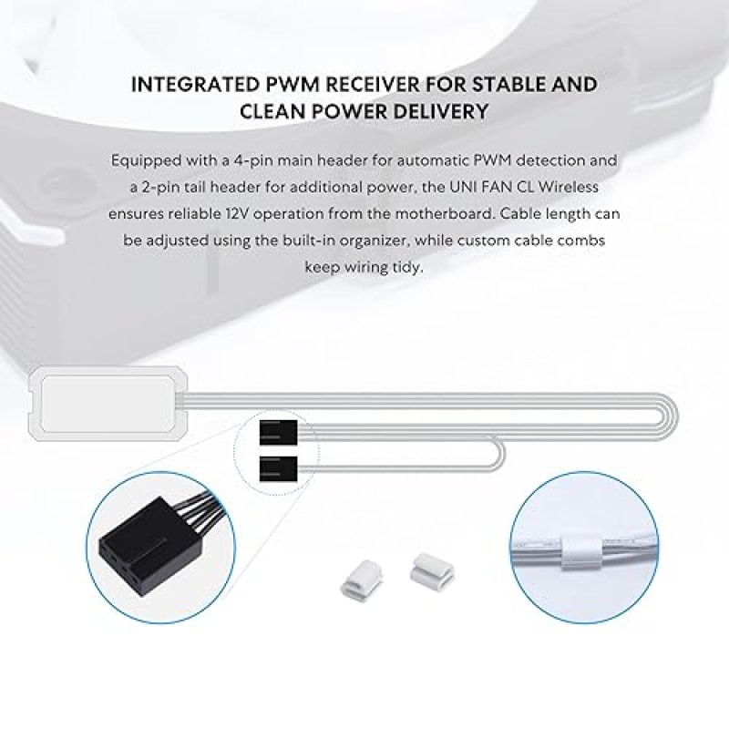 LIAN LI UNI FAN CL120 ARGB PWM WHITE PC CASE FAN 28MM FDB LOW NOISE WIRELESS CONTROL