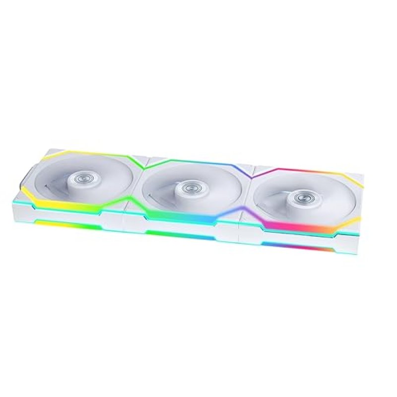 LIAN LI UNI FAN SL 120MM ARGB WIRELESS FAN TRIPLE PACK WHITE WITH CONTROLLER RGB CONTROL