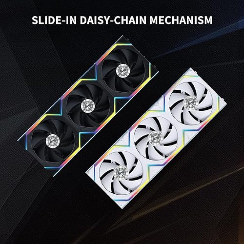LIAN LI UNI FAN SL 120MM ARGB WIRELESS FAN TRIPLE PACK WHITE WITH CONTROLLER RGB CONTROL