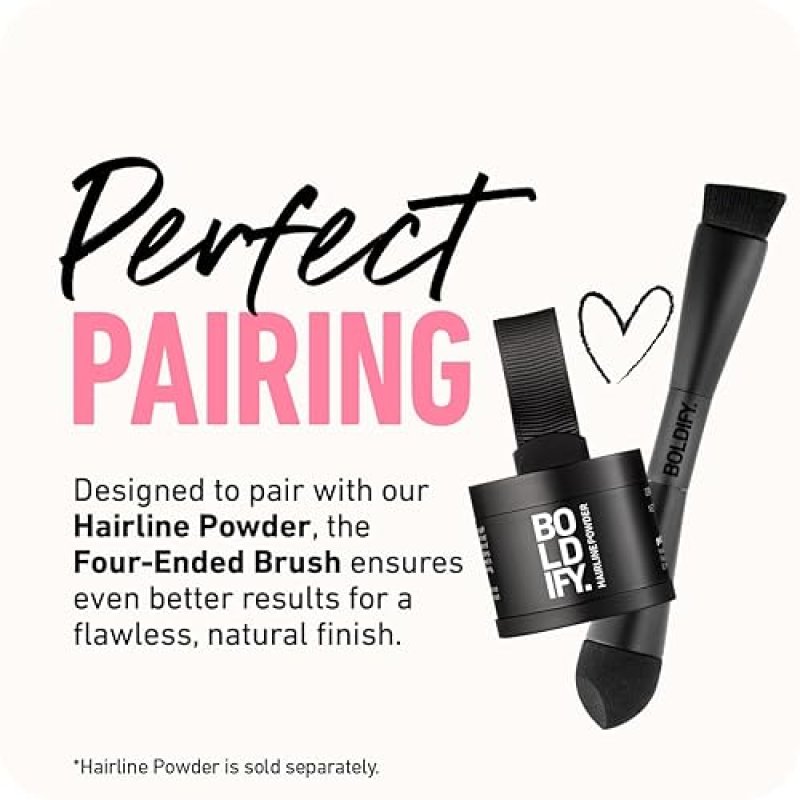 BOLDIFY FOUR-ENDED HAIRLINE POWDER BRUSH WITH SPONGE TIP FOR HAIR CONCEALER ROOT TOUCH UP