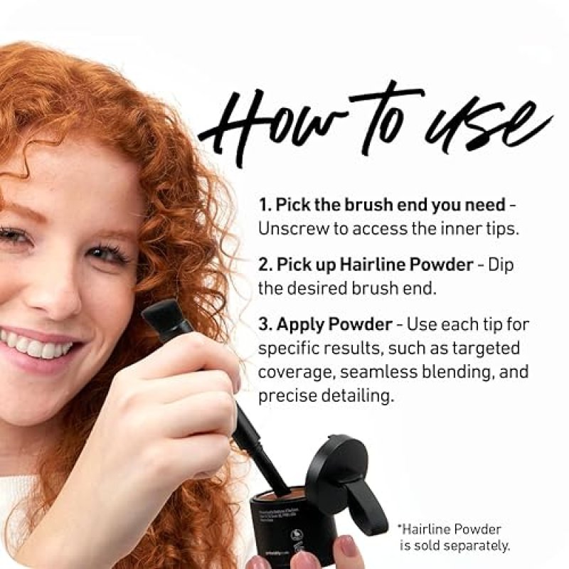BOLDIFY FOUR-ENDED HAIRLINE POWDER BRUSH WITH SPONGE TIP FOR HAIR CONCEALER ROOT TOUCH UP