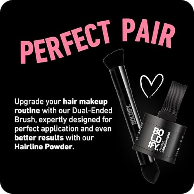 BOLDIFY DUAL-ENDED HAIRLINE POWDER BRUSH WITH SPONGE TIP PRECISION CONCEALER ROOT TOUCH-UP