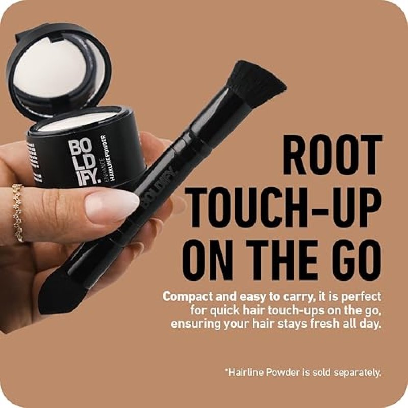 BOLDIFY DUAL-ENDED HAIRLINE POWDER BRUSH WITH SPONGE TIP PRECISION CONCEALER ROOT TOUCH-UP