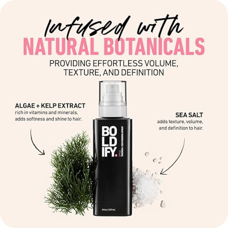 BOLDIFY HAIR THICKENING SPRAY 8OZ VOLUME BOOSTER TEXTURE SPRAY FOR MEN WOMEN HAIR