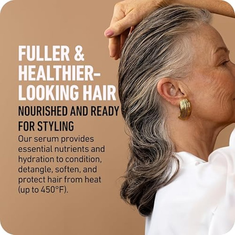 BOLDIFY LEAVE-IN CONDITIONER HEAT PROTECTANT SERUM FOR HAIR STYLING - LIGHTWEIGHT, BIOTIN INFUSED