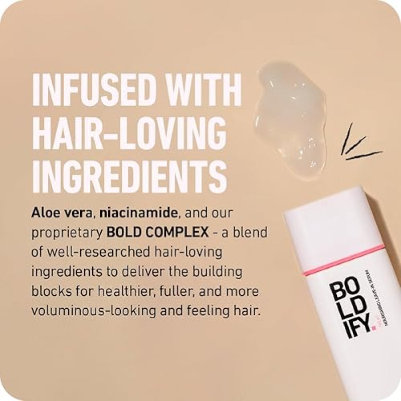 BOLDIFY LEAVE-IN CONDITIONER HEAT PROTECTANT SERUM FOR HAIR STYLING - LIGHTWEIGHT, BIOTIN INFUSED