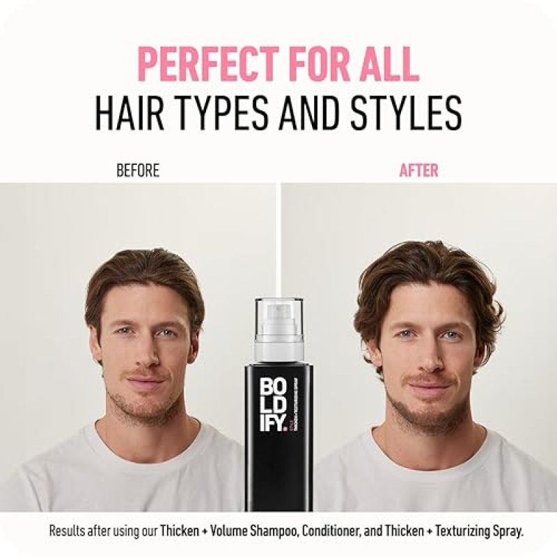 BOLDIFY HAIR THICKENING SPRAY 8OZ - VOLUME TEXTURE BOOSTER FOR MEN WOMEN, STYLIST RECOMMENDED