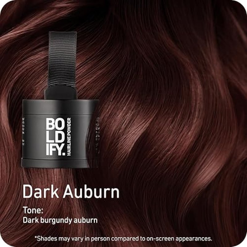 BOLDIFY HAIRLINE POWDER DARK AUBURN - GRAY COVERAGE ROOT TOUCH UP BALD SPOT CONCEALER